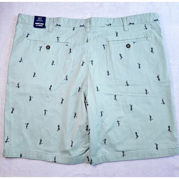 🦃 New Men's SIZE 42 George Shorts Hula Girl 10" Inseam Light Aqua Blue Hawaiian - Picture 2 of 9